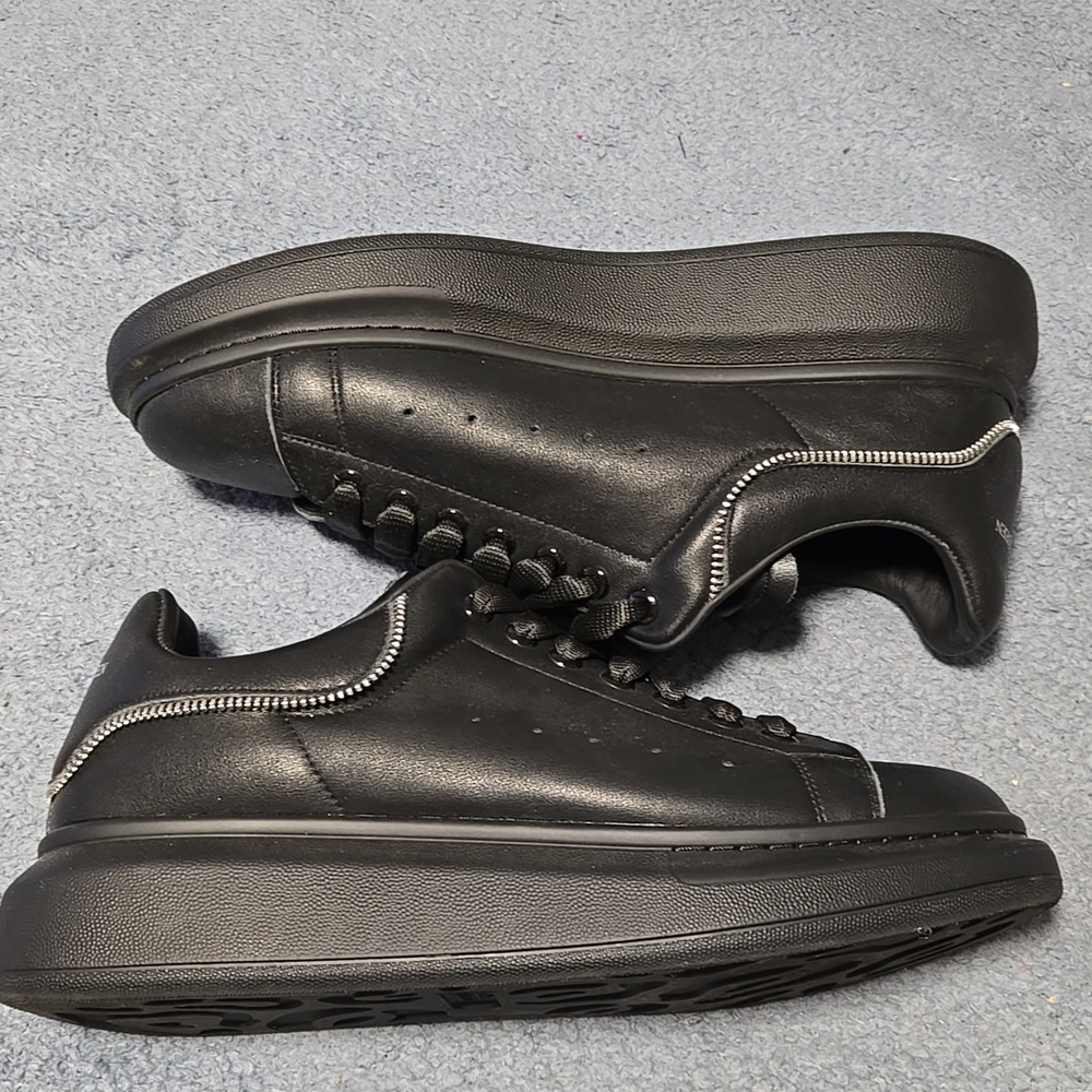 Alexander McQueen Black Sneakers with Silver Accents